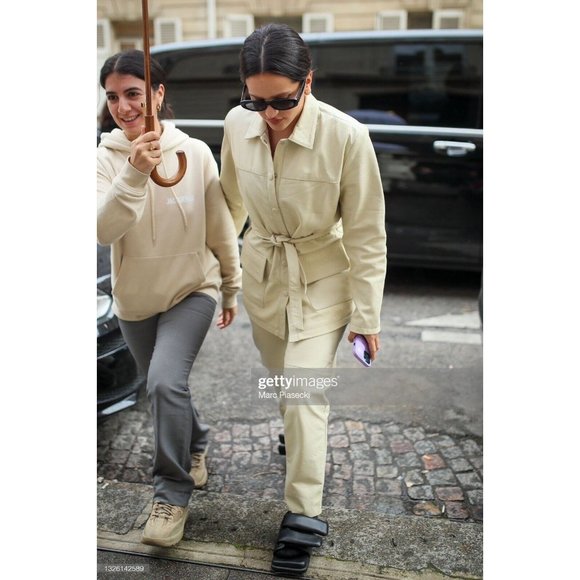 Tach Clothing Dilma Leather Pant Ivory Cream Straight Blogger - Picture 4 of 6